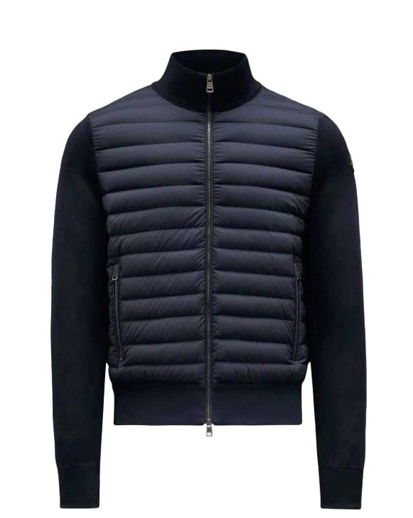 Navy Quilted Knit Jacket